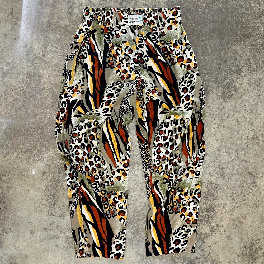 Vintage Beverly International USA Wild Print Mc Hammer Pants